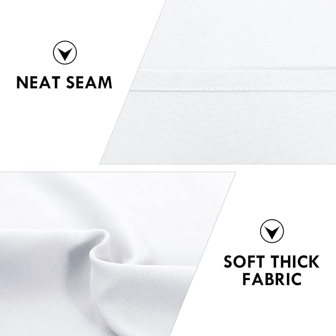 DWCN White Short Room Darkening Curtains for Kitchen/Bedroom, 42 x 36 inches Long - Energy Saving Window Drapes for Nursery with Rod Pocket, Set of 2 Panels - Image 6