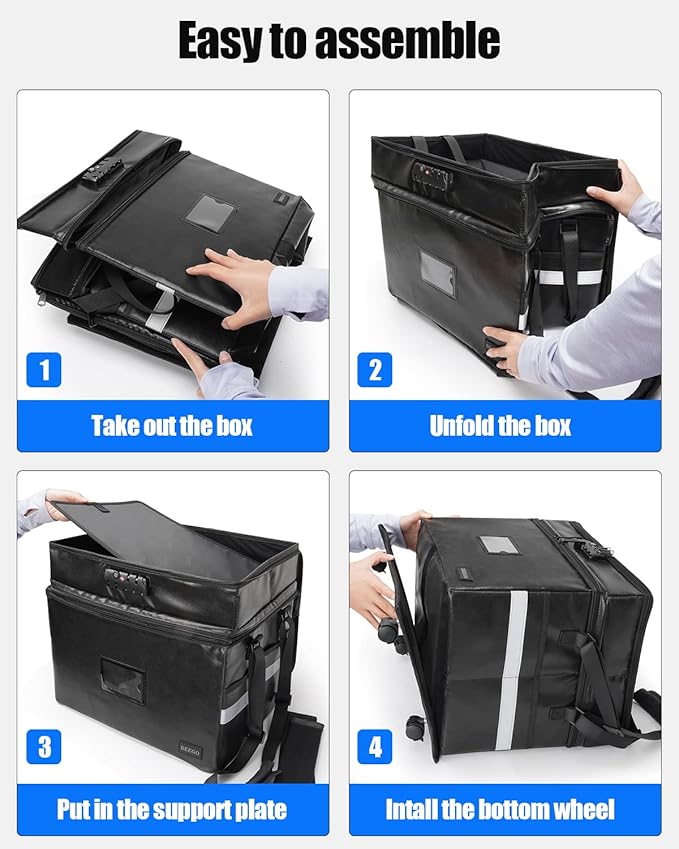 DEEGO Rolling File Box, Fireproof Document Box with Wheels Multi-Layer Water-Resistant File Organizer Portable file Cabinet Document Safe filing box for Home Office for Hanging Letter/Legal Folder - Image 6