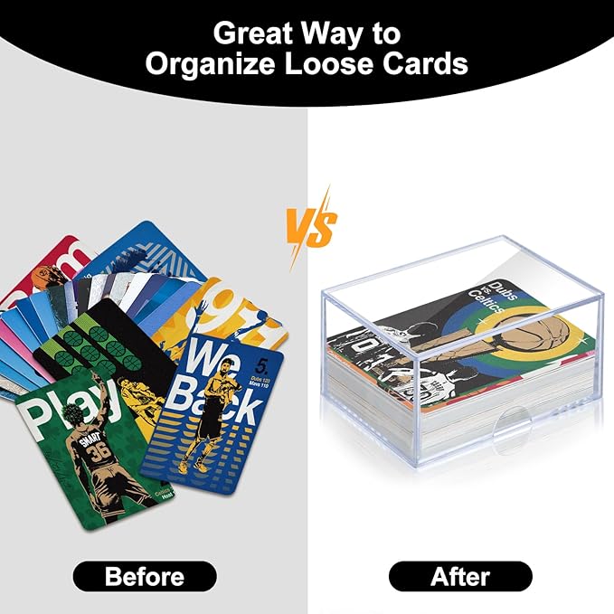 10-Pack 100-Count Deck-Case Card-Box - 2 Piece Trading Card Storage Box, Trading Deck Boxes, Clear Case Collection Storage Box for Gaming, Sports, Playing - Image 6