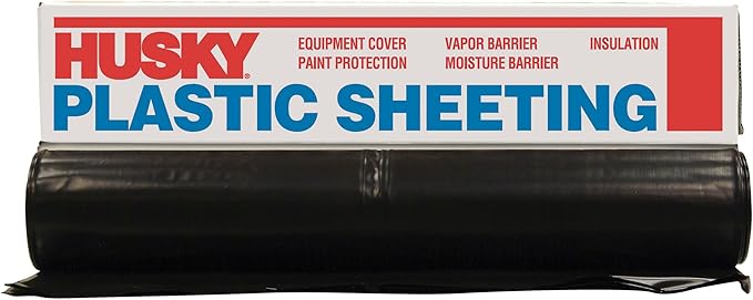 Husky CF0606B 6 ML Polyethylene Plastic Sheeting, 6' x 100', Black by SnowLion