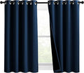 NICETOWN 100% Blackout Blinds, Set of 2, 46 inches x 45 inches, Laundry Room Decor Window Treatment Curtains for Large Patio Sliding Door, Thermal Insulated Moroccan Blue Curtains for Bedroom by NICETOWN