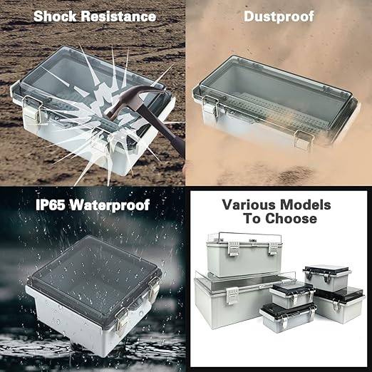 Sunnyglade ABS Plastic Dustproof Waterproof IP65 Junction Box Universal Durable Electrical Project Enclosure with Lock (6.7"x8.7"x4.3" CC) - Image 5
