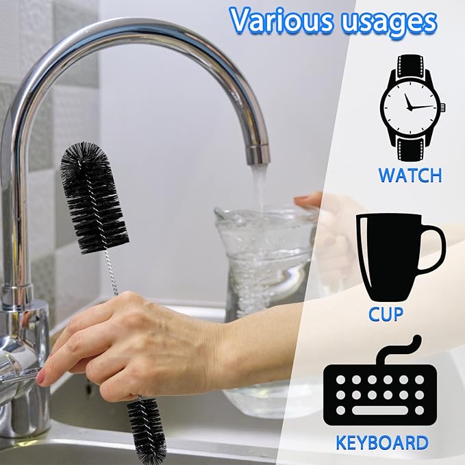 37 Pieces Hummingbird Feeder Cleaning Brush 3 Size Mini Nylon Tube Brushes Set 2 in 1 Double Headed Hummingbird Brush Cleaner for Bottles Tubes Jars Bird Feeder(Black) - Image 4