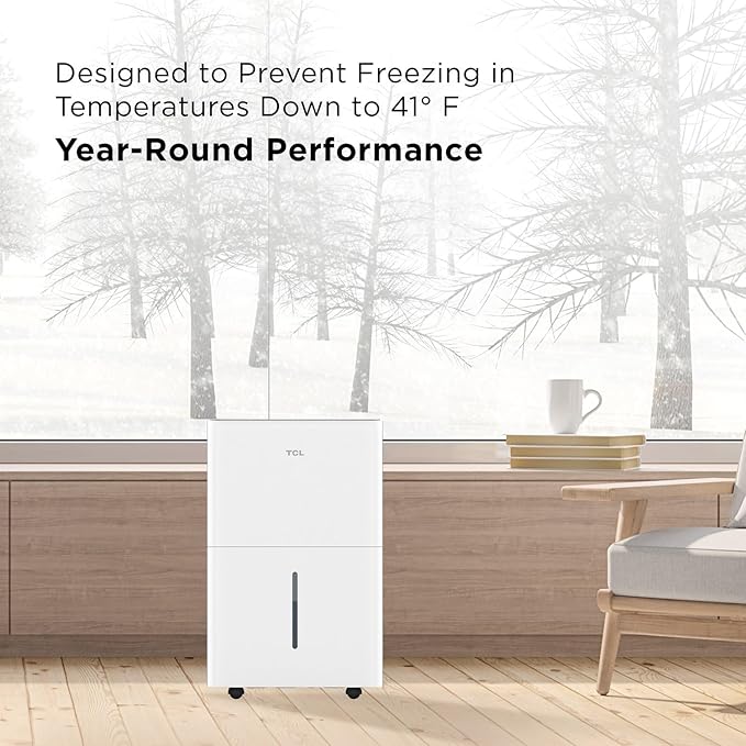 TCL 2000 Sq. Ft. Smart Dehumidifier, Energy Star Most Efficient 2024, Ultra-compact, 25 Pints Per Day, Ideal for Basements, Rooms, and Other Living Spaces, Works with Alexa/Google Assistant – H25D44W - Image 8