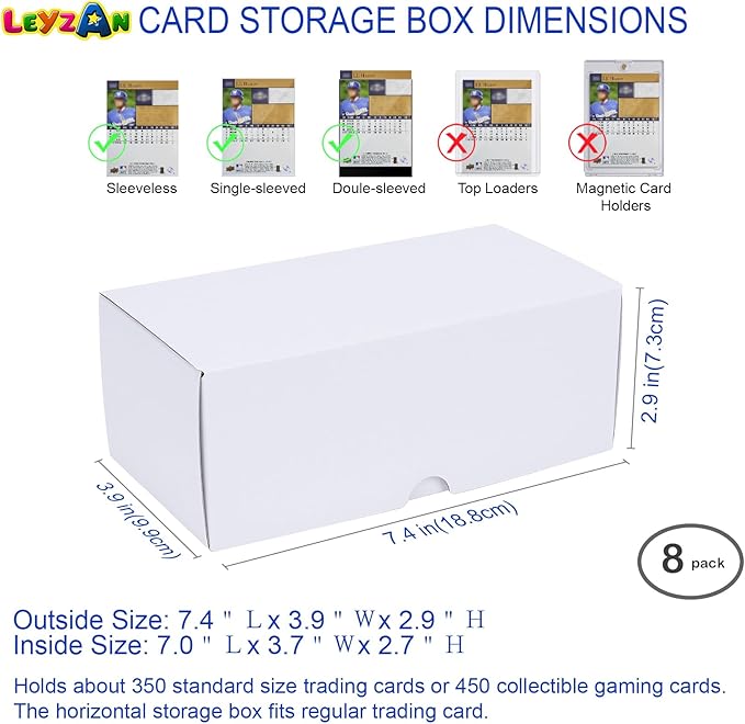 Trading-Card Storage Box, 8-Pack • 400 Count Corrugated Cardboard Storage Box with dividers & labels for TCG/Magic/Mtg storage and Collection, Horizontal - Image 4