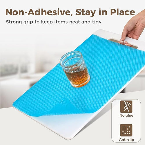 100% EVA Shelf Liner for Kitchen Cabinet, 12" x 240" Drawer Liners Non Adhesive Non Slip Waterproof Plastic Paper, Dresser Pantry Bathroom Refrigerator Protector, Blue - Image 2