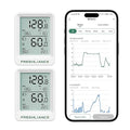 Freshliance Bluetooth Temperature Humidity Data Logger Recorder, Refrigerator Freezer Thermometer Hygrometer, Digital Remotely Temperature Humidity Monitor with APP Data Analysis, 2packs by FRESHLIANCE