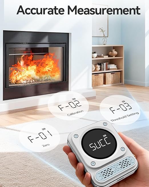 3-in-1 Carbon Monoxide Detector, 0-1000ppm CO Meter with Temperature Humidity, 260H Standby Rechargeable Battery Operated Reader, Portable Magnetic Air Quality Monitor Alarm for Travel Hotel Safety - Image 7