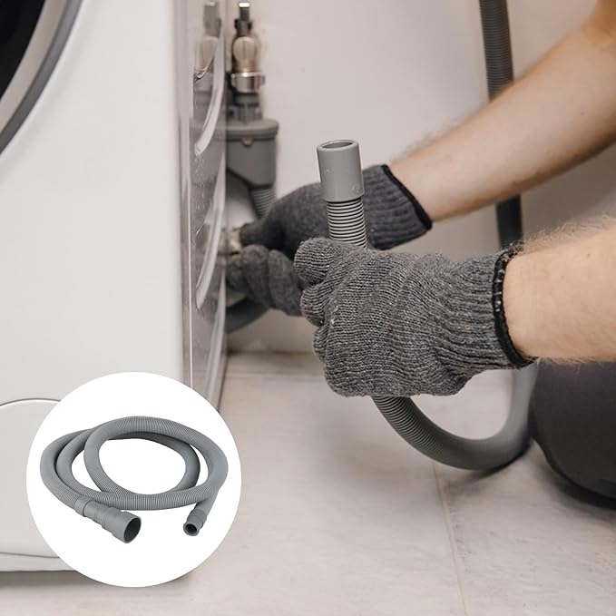 Washing Machine Drain Hose Extension Kit - Universal for Dishwasher, Washer, Dehumidifier - Flexible With 2 Clamps, 1U Holder (6.56 FT) - Image 7