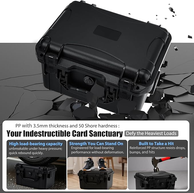 QINGUANG Graded Card Storage Box,Trading Card Case with 4 Foam Dividers,IP67 Waterproof PSA Slab Case for PSA/CSG/CGC/SGC/BGS Top Loaders Sports Cards - Image 3