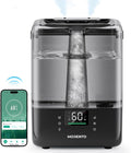 Smart Humidifiers for Bedroom Large Room Home, 6L Cool Mist Top Fill Humidifier with Essential Oil Diffuser, Smart App & Voice Control, for Nursery & Plants, Black, 1 Pack + 7 Color NightLight by Unknown