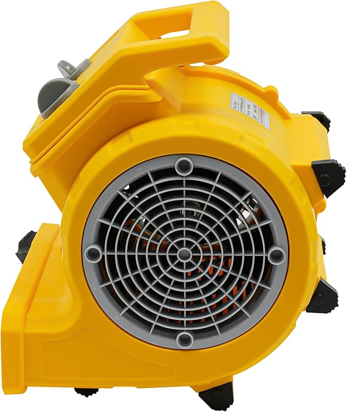 TFCFL Floor Drying Fan, Portable Floor Blower Fan with 3-Speeds & 3 Blowing Angles, For Janitorial, Plumbing, Home, Commercial, Industrial Use (Yellow) - Image 6