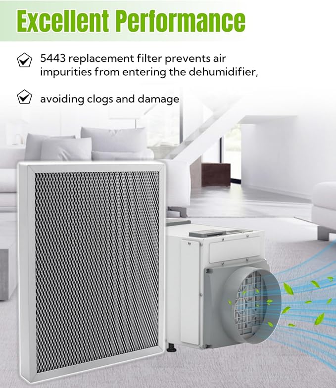 2 Packs 5443 Dehumidifier Filter 10″x12″x1″ Fits for Whole-House Dehumidifiers Models 1830 1850 1852 and Ventilation Models 8191 8192,Washable MERV 8 Filter Replacement - Image 4