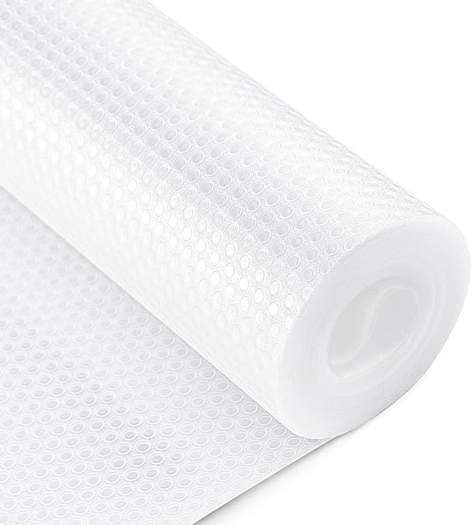 Bloss Shelf Liner, 24×196.9 inch Shelf Liners for Kitchen Cabinets Non-Adhesive, EVA Drawer Liner, Cabinet Liner for Bathroom, Kitchen, Desks, Refrigerator, Shelves-Clear by Bloss