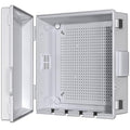 Electrical Junction Box, Ventilated Design, Cable Grommets, Indoor/Outdoor Use with Mounting Panel & Hinged Cover. Waterproof IP 65. (Grey Cover, 13"x13"x5.1") by ANIMACYN