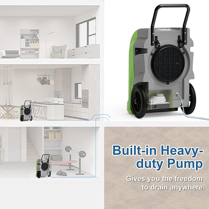 AlorAir 270 Pints Commercial Dehumidifiers Smart Wi-Fi with Pump, Up to 3,000 Sq.Ft Coverage for Large Room or Basements, Industrial Dehumidifier with Drain Hose, 5 Years Limited Warranty - Image 4