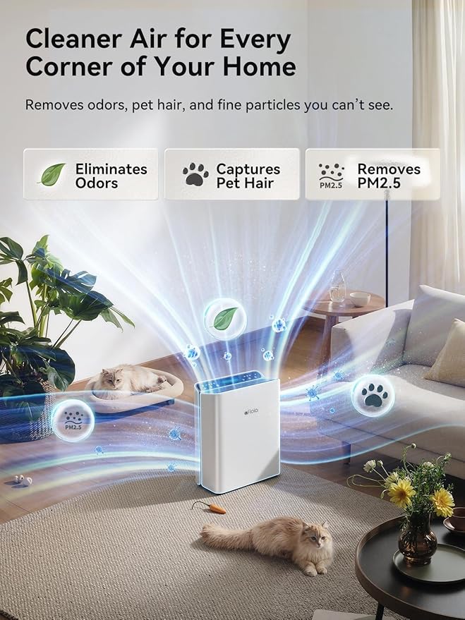 Afloia Air Purifier for Home Large Room Bedroom Up to 2000Ft² with PM2.5 Air Quality Monitor Smart Auto Mode, Washable Pre Filter Cleaner for Pet, Europa 2.0 - Image 4