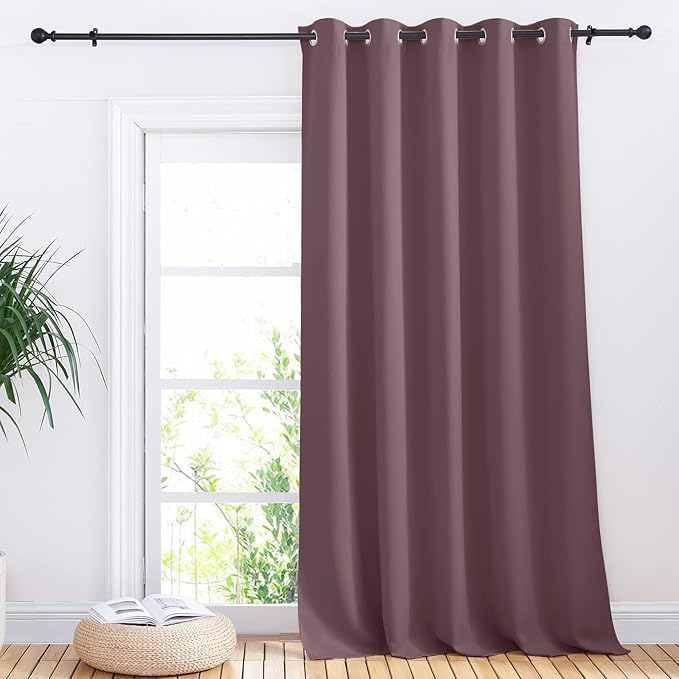 NICETOWN Bedroom Window Blackout Curtain Panel, Dry Rose, 1 Panel, 70 x 95 inch, Thermal Insulated Blackout Drape/Drapery for Loft, Guestroom by NICETOWN
