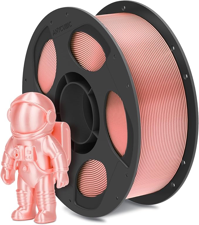 ANYCUBIC Silk Filament, Clog-Free Shiny 3D Printer PLA Filament 1.75mm Dimensional Accuracy +/- 0.02mm, 1KG Reusable Spool (2.2 lbs), Silk Pink by ANYCUBIC