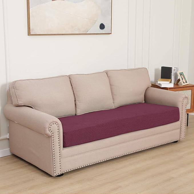 Easy-Going Stretch Cushion Cover Sofa Cushion Furniture Protector Sofa Seat Sofa slipcover Sofa Cover Soft Flexibility with Elastic Bottom(Oversized Sofa Cushion,ASH Rose) - Image 2