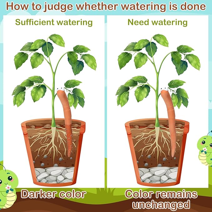 12 Pcs Water Sensor Ceramic Worm The Potting Shed Worm Water Sensor Plant Decoration Moisture Monitor Gardening Houseplant Humidity Meter Fun Gardening Gift for Your Potted Plant (6 Inch) - Image 4