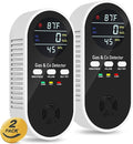 5-in-1 Carbon Monoxide Detectors Plug in – Natural Gas, Propane & CO Alarm with Dual Sensor, Temperature & Humidity Display for Home, RV, Travel, 2 Packs by Unknown