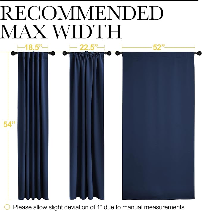 NICETOWN Blackout Curtains Window Drapes - (Navy Color) 52 inches W by 54 inches L, Set of 2, Blackout Curtain Panels for Boy's Nursery - Image 8