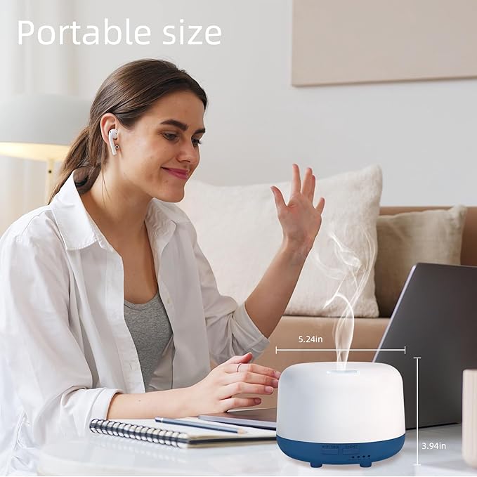 300ML Essential Oil Diffuser with Remote Control, 7 LED Color Changing Light,Ultrasonic Cool Mist Scent Humidifier - Image 7
