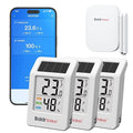 BaldrTherm WiFi Thermometer, Wireless Smart Thermometer, Remote Temperature Monitor with Gateway&Solar Sensor,200ft Coverage, App Alerts,12-Month Battery, Comfort Indicator, Data Sync Recover,3Pack by BaldrTherm