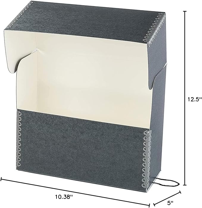 Lineco Archival Document Storage Box with Metal Edge, Acid-Free Gray Boxboard, Organize and Store Files, Prints, Photos, Letter-Sized Case 12.5" x 10.5" x 5" Wide, Pack of 2 - Image 7