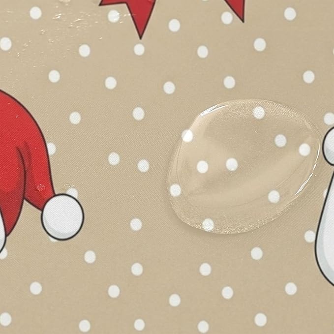 Christmas Santa Beige Dots Shower Curtain Liner 72×72 inch for Bathroom Curtain Anti Mold Shower Curtain with Hooks Bathroom Accessories - Image 4