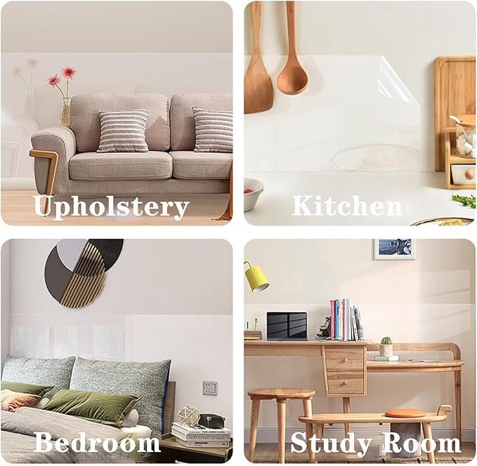 Wall Protector Clear Contact Paper Electrostatic Absorption Wall Protective Film Removable Transparent Plastic Static Cling Stickers for Kitchen and Office from Bin Chair Back Furniture Door Dog Cat - Image 7