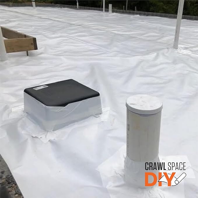 Whitecap - Woven Vapor Barrier - 20 Mil (12' x 100'), Thick Plastic sheeting, Drop Cloth Moisture Barrier Covering for Crawl Space Encapsulation, Life-Time Warranty - Image 5