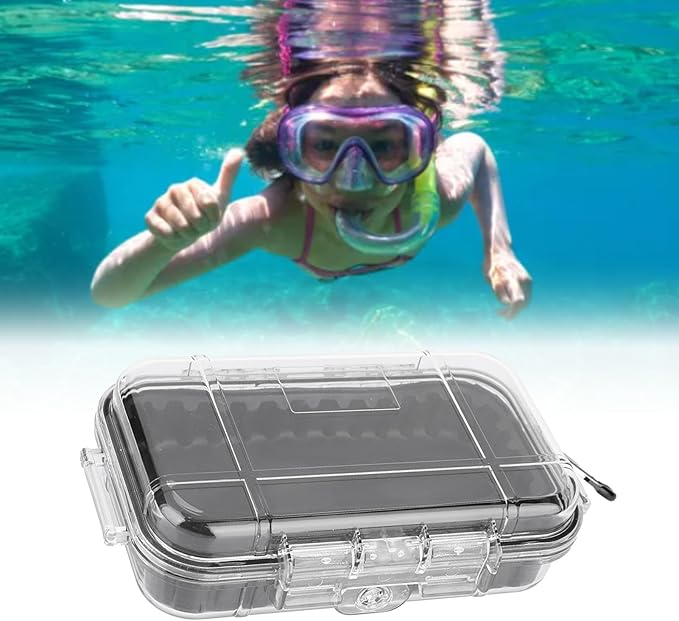 VINGVO Shockproof Storage Case, IP67 Airtight Dry Box Container for Outdoor Camping Boating EDC Gear - Compact Carry Box (7.5x4.7x2in, Transparent) - Image 3