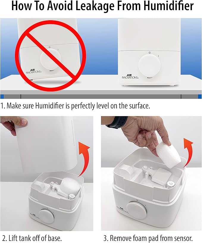 Air Innovations Humidifiers for Bedroom Convenient Oversized 4.5L Tank Runs for 70 Hours for Large Room up to 400 Sq Ft Top Fill Cool Mist Humidifier Ideal for Baby Room and Plants MH-419, White, 1.2 - Image 7