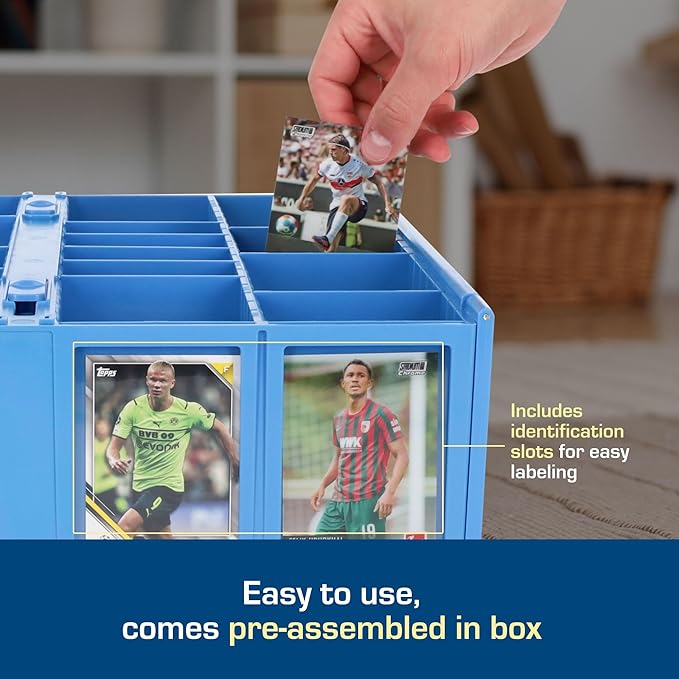 BCW Collectible Card Bin (2-Pack, Blue) | Holds 3200 Cards Each | Includes 4 Dividers Per Bin | Storage for Pokémon, MTG & Sports Cards - Image 4