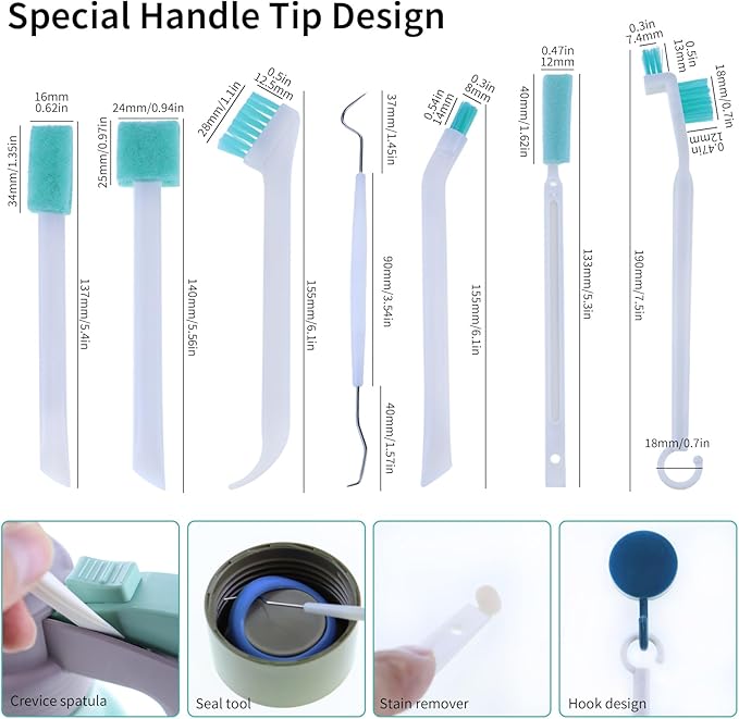 Small Cleaning Brush Set for Household, Car Vent Detailing Cleaning Stick, Humidifier Groove Bottle Gap Cleaning Tool, Crack Crevice Cleaner for Door Window Track Faucet Croner Hard Tight Spaces - Image 7