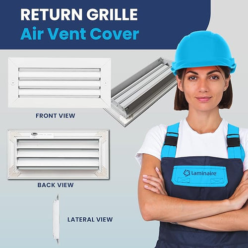 10x4 Inch (Duct Opening) Air Return Vent Cover Decorative – Premium Aluminum AC Vent Cover for Ceiling & Wall, Rustproof Grille, Ideal for Home HVAC Grille, Durable & Easy to Install by ACLAMINAIRE - Image 2