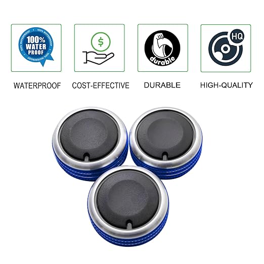 JDMCAR Compatible with Toyota Tacoma 2005-2015 A/C Air Conditioning Control Switch Knob Button, HVAC Control Knob Tacoma Heater Temperature HVAC Fan Control Knob (A Set of 3 Knobs) - Blue - Image 5