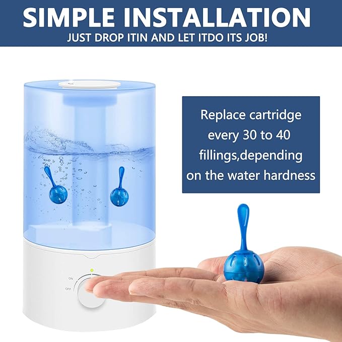 Humidifier Cleaner Ball, 10 Pack, Silver Ion Humidifier Tank Cleaner, Prevents Hard Water Build-up & Mold, Long-Lasting Water Purifier for All-Season Use, Fits Most Humidifiers, Fish Tanks & Vases - Image 4