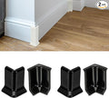 uxcell Self Adhesive Baseboard Corner Blocks, 2.2 Inch Wall Edge Corner Protector 2 Inside + 2 Outside Corners-Connector for Wall Floor Furniture Edge(Black) by uxcell