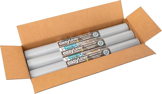 Duck Brand Smooth Top EasyLiner for Cabinets & Drawers - Easy to Install & Cut to Fit - Shelf Paper & Drawer Liner Non-Adhesive - Non Slip Shelf Liner - 20 Inch Width - 36 Total Feet - Grey - Image 3