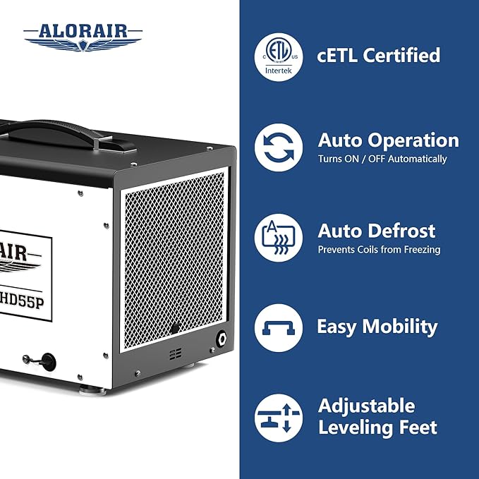 ALORAIR Crawl Space Dehumidifier, 120 PPD Crawlspace Dehumidifiers with Drain Hose and Pump for Basement, Portable Compact Auto Defrost Under House Industry Commercial Dehumidifier - Image 5