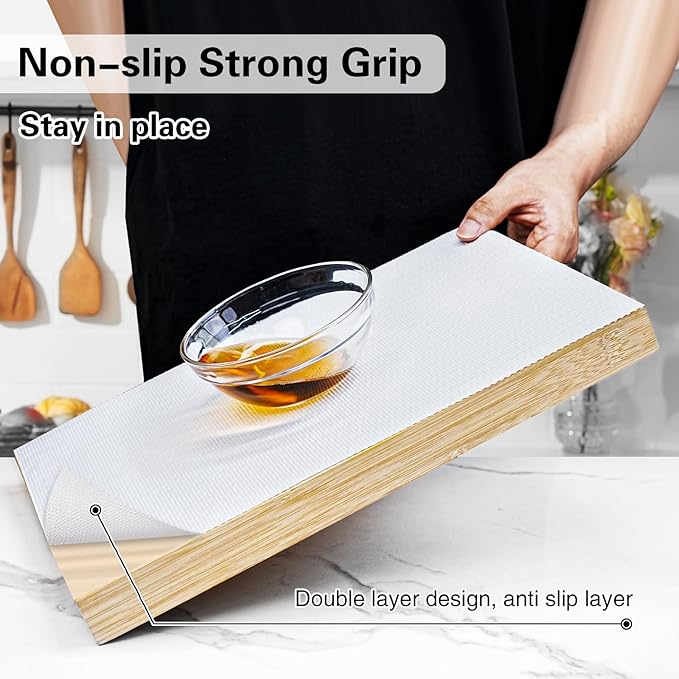 Drawer and Shelf Liner for Kitchen Cabinet,Non-Adhesive Cabinet Liner 24in x 30FT,Waterproof Shelf Paper Non-Slip Mats Cupboard Liner Contact Protect Dresser/Shelves/Table-White - Image 2
