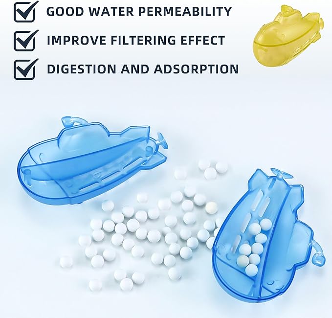 AMI PARTS Humidifier Tank Cleaner Adorable Submarine Purifie Water Soften Hard Water for Warm&Cool Most Humidifiers and Fish Tank 18-Pack (Blue& Yellow) - Image 3