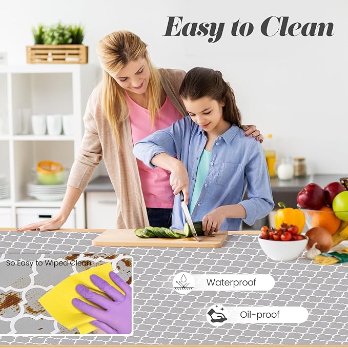 Drawer Shelf Liner for Kitchen Cabinets, Non Adhesive Slip Resistant Shelf Paper Easy to Clean, Strong Grip Thickened Waterproof Washable Mats for Pantry Shelves Cupboard Dresser, 12 in x 20 FT - Image 4