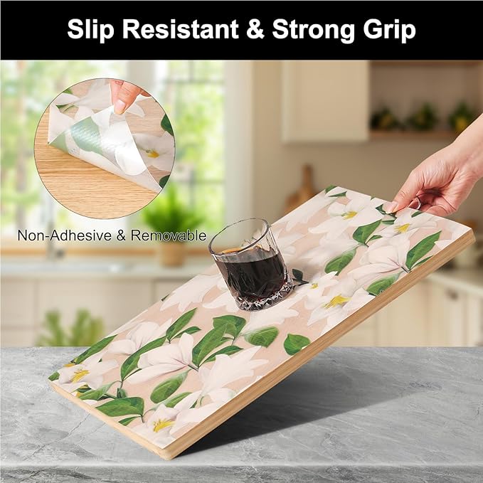 Cooyes Shelf Liner – Premium Non-Adhesive Cabinet & Drawer Liner for Kitchen – Waterproof Shelf Paper with Modern Pattern – Durable EVA Cabinet Mat – Easy to Cut （12" W x 120" L） - Image 2