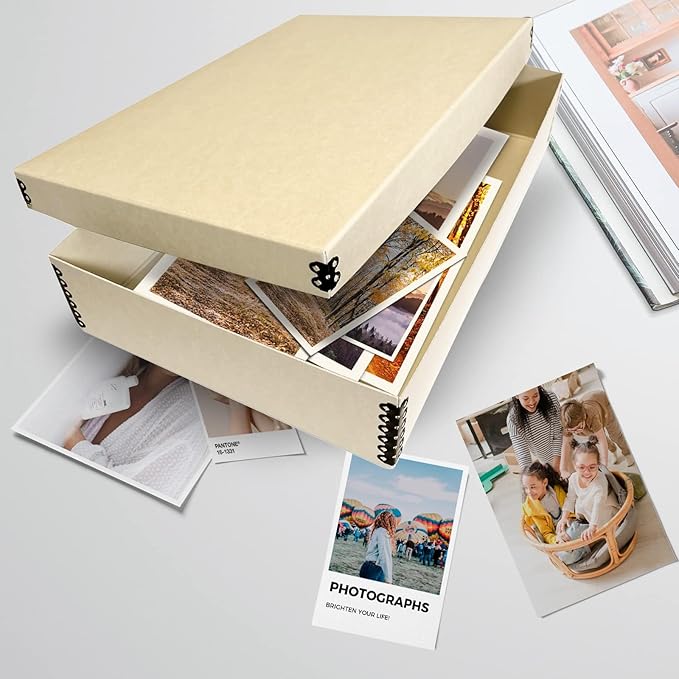 Lineco Museum Archival Storage Box, 11.75x17.75x3.75 in. Drop Front Design. Acid-Free with Metal Edge. Organize Photos, Pictures, Prints, Documents, Crafts, DIY. Tan, 1 Pack - Image 7