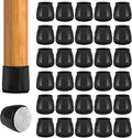 36pcs Round Chair Leg Floor Protectors, Felt Pads Chair Leg Protectors for Hardwood Floors, Silicone Furniture Feet Cups Covers Felt Pads, Prevents Scratches & Reduce Noise, Black, Large by BAIPOK