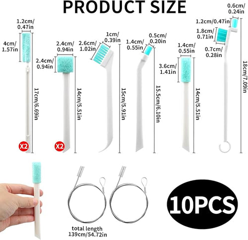 10-PCS Ice Maker Cleaning Brush Set, Small Cleaning Brushes Set & Crevice Household Cleaning Tool - Ideal for Ice Makers, Home Appliances,Tiny Detail Scrub Cleaner Tool - Image 2